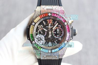 Swiss Hublot Tourbillon Skeleton Replica Big Bang Unico King Rainbow Watch 45MM